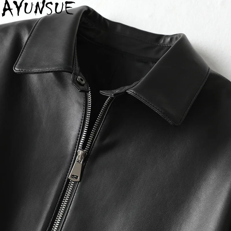AYUNSUE 정품 가죽 자켓 여성 2025 진짜 양피 모토 & 바이커 코트 여성 자켓 가을 옷 Косуха Женская 캐주얼