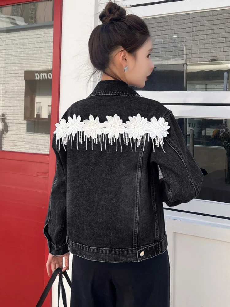 Spring 2026 Trendy Denim Jacket Women's Short Open Cardigan Loose Student Versatile Top Harajuku Autumn Casual Straight Leg J...