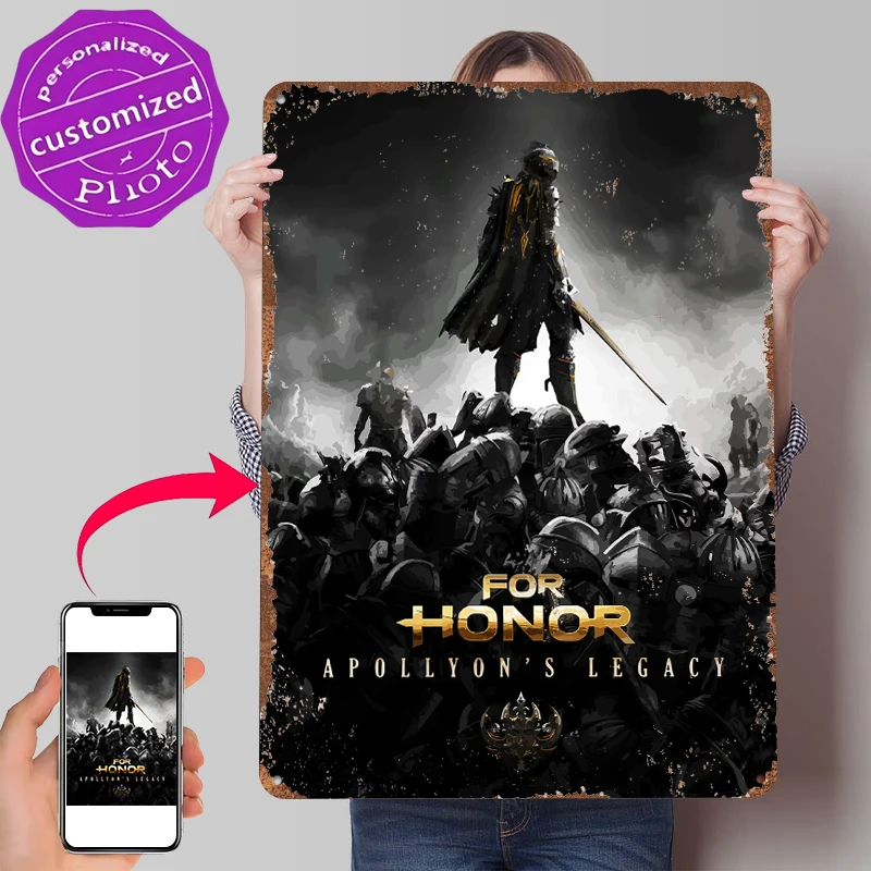 For Honor Apollyon's Legacy Poster Customized Vintage Metal Signs Wall Art Retro Tin Plaque for Gaming Decoration Room House