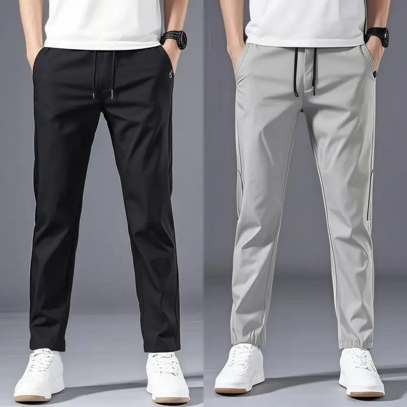 Casual Pants Men's Korean Version Summer Thin Men's New Sports Pants Loose and Versatile Trend Light Luxury Straight Trousers