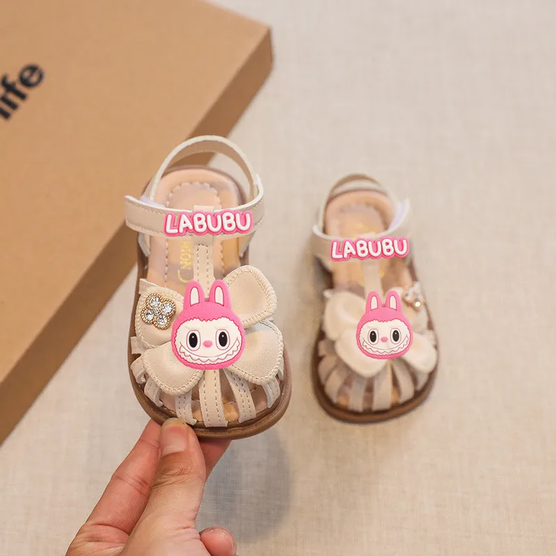 

Labubu Girl Baby cartoon Sandals Summer New Beach Shoes children Soft Sole Non-slip Princess Slippers Kindergarten Toddler Shoes