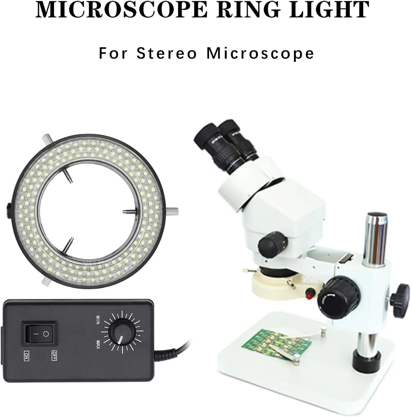 Verstelbare 144 60 Led Ring Licht 0-100% Illuminator Lamp Voor Industrie Stereo Camera Microscoop Vergrootglas Cirkel Lichtbron