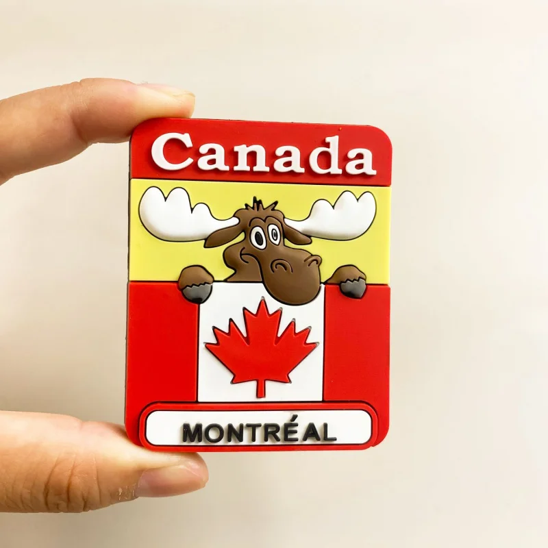Canada Montreal Maple Leaf & Moose 3D Resin Fridge Magnet Aimants Frigo Home Decor Room Decoration Magnets