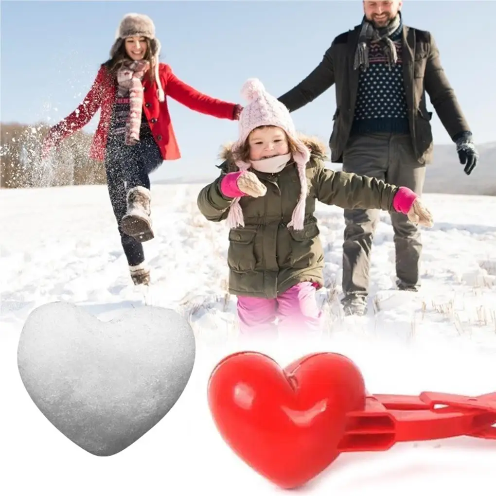 1 Set Snowball Maker Toy Duck Heart Clip Tongs Plastic Making Mold Sand Shovel Toys Gadgets for Outdoor Sports