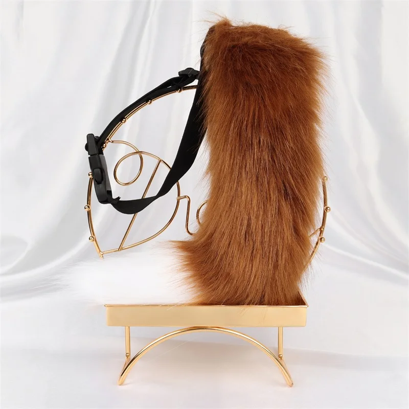 Simulation Fuchs Katze Schwanz Wolf Schwanz Cosplay Leistung Requisiten Anime Plüsch Tier Schwanz Halloween Schmuck Dress Up Requisiten – Detail 2