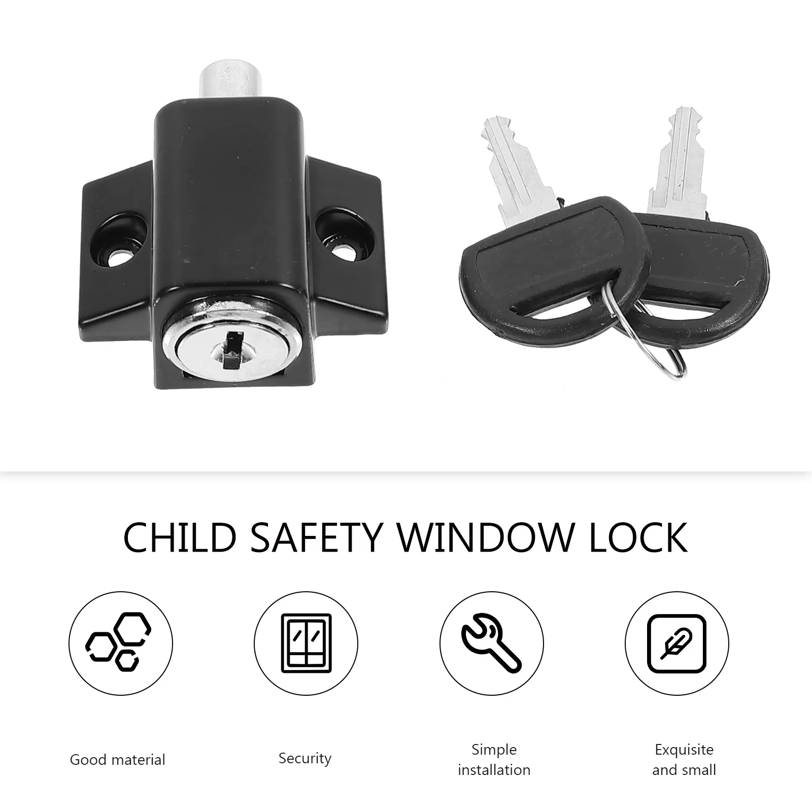 Window Lock Limiter Safety Push Type Stopper for Slide Childproof Locks Sliding Door Black Windows