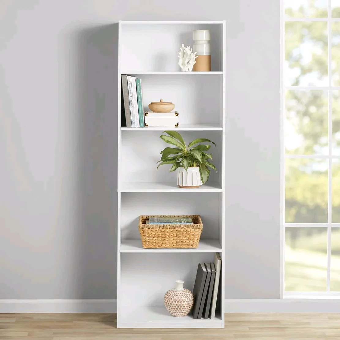 

！@Combohome Bookshelf Bookcase Multi Racks Wooden Storage Shelf Leaning Wood Furniture Living Room Book Shelves
