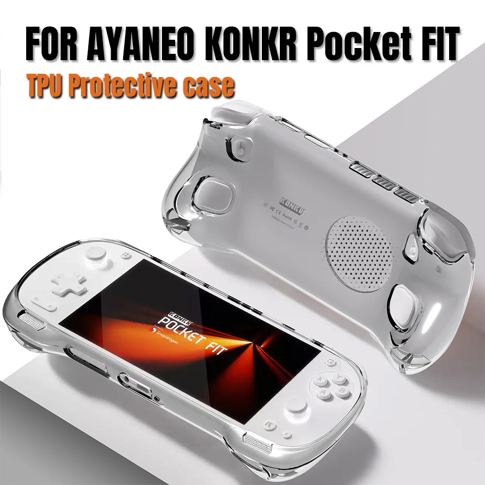 CoverJoy Transparent TPU Case For AYANEO KONKR Pocket FIT Shockproof Anti Scratch Slim Protective Cover Shell