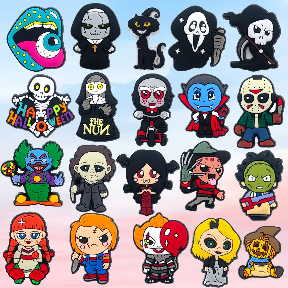 

3/20PCS PVC Halloween Shoe Charms Accessories Buckle Fit Wristbands Shoe Charms Decoration