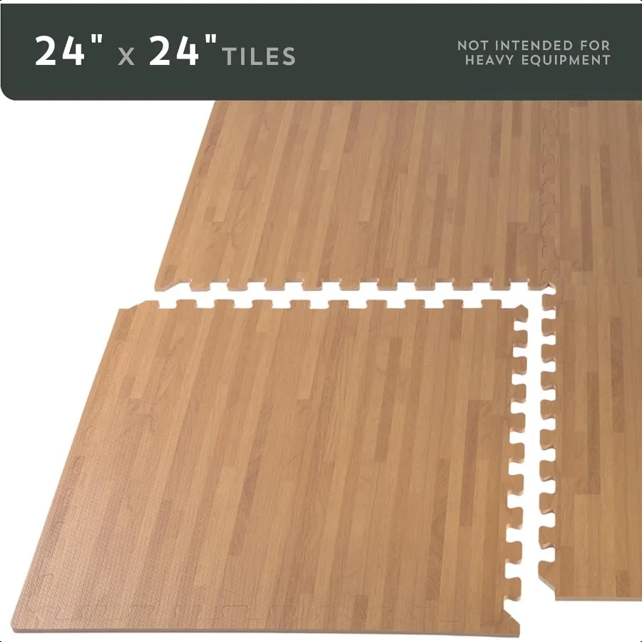 Plancher forestier 3 8 pouces d'épaisseur carreaux de mousse imprimés Premium Grain de bois tapis de sol en mousse imbriqués sol antifatigue élégant Flo