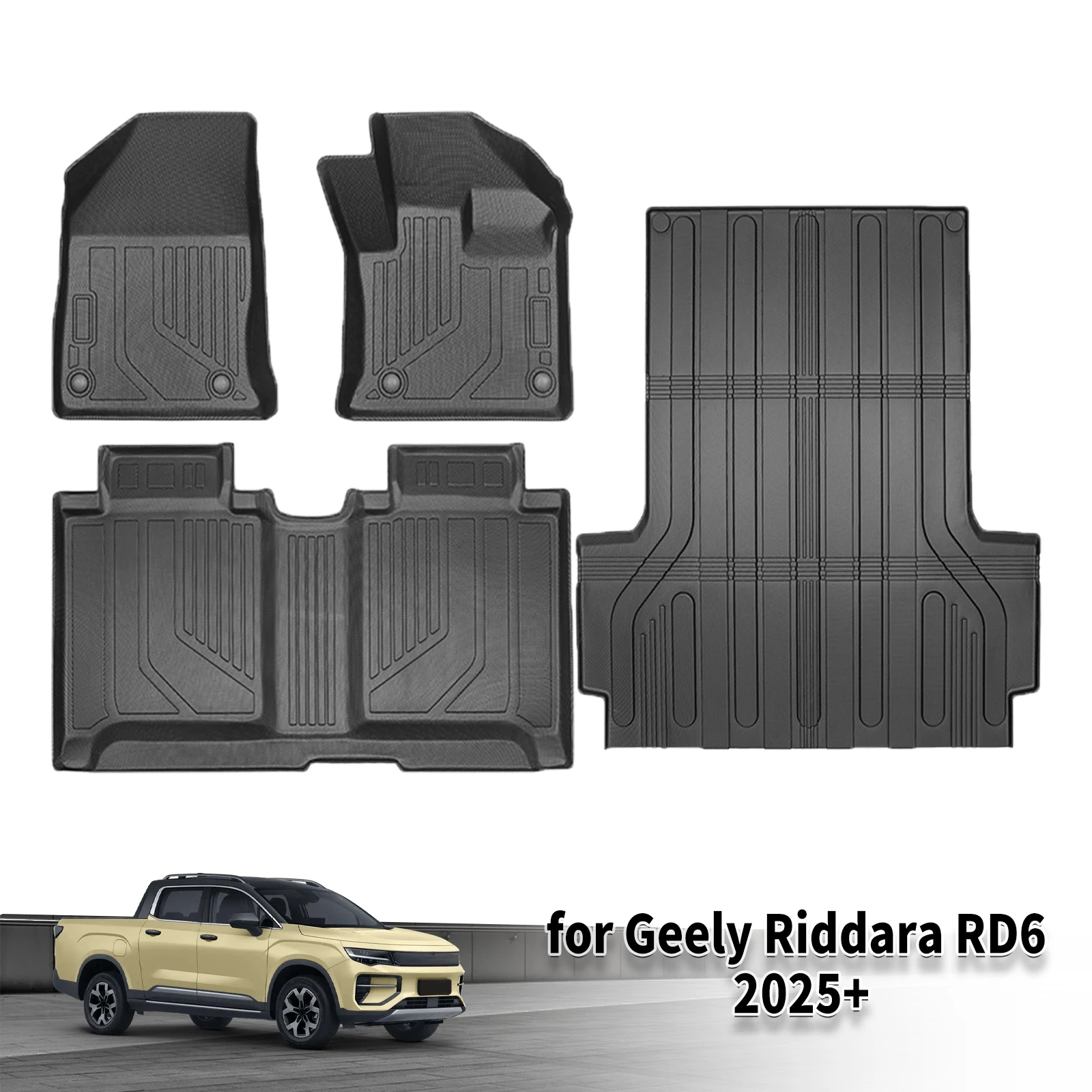 for Geely Riddara RD6 2025 2026 RHD Waterproof 3D TPE Floor & Trunk Mats, Perfect Fit Odorless Car Accessories (Not For LHD)