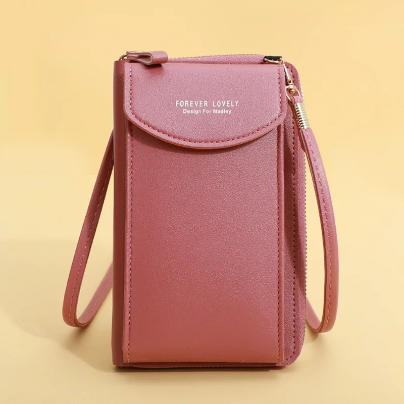 Fashion Single Shoulder Crossbody Cell Phone Bag Mini Versatile Satchel Multi Card Position Card Bag Keycase Female