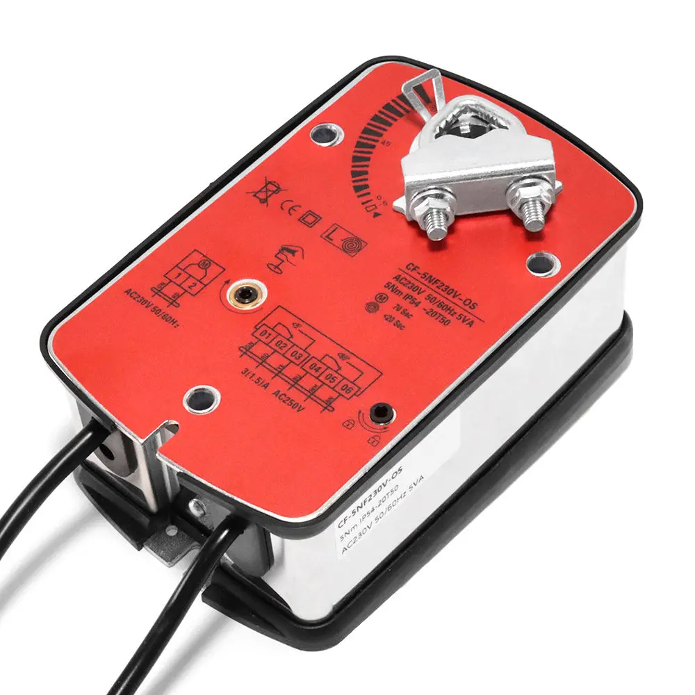 LFZ-T Spring Return Damper Actuator 3-10Nm 24V AC/DC IP54 ON/OFF Rotary Actuator for HVAC System