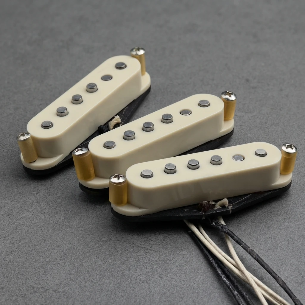 Alnico 5 Single Coil Pickup for ST Style Guitar - SLL1 Replica - Vintage ST Sound - White/Black/Cream