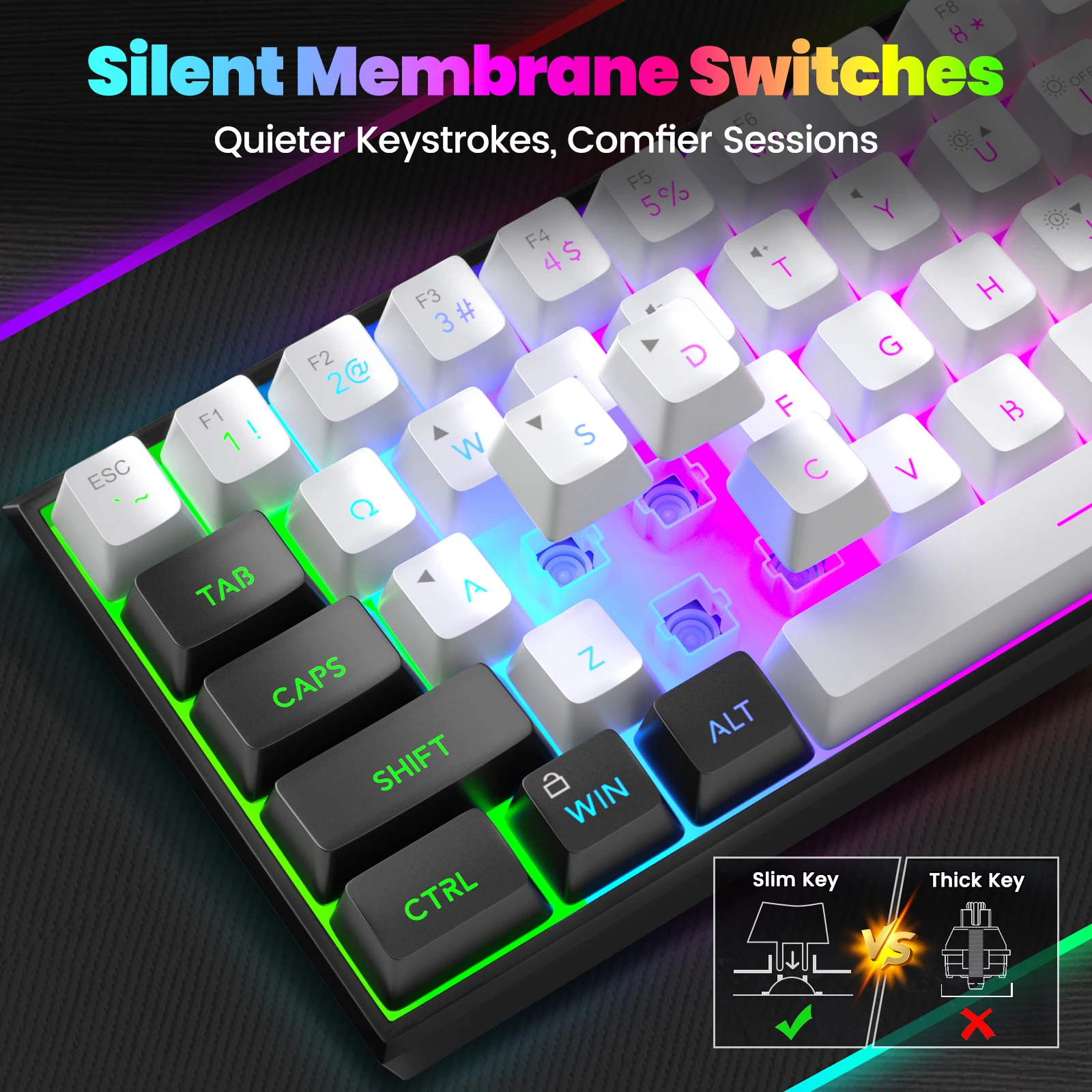 FocusOnPC 61키 울트라 미니 게이밍 키보드 T - Gaming Keyboard And Mouse For Xbox 리뷰 및 가격