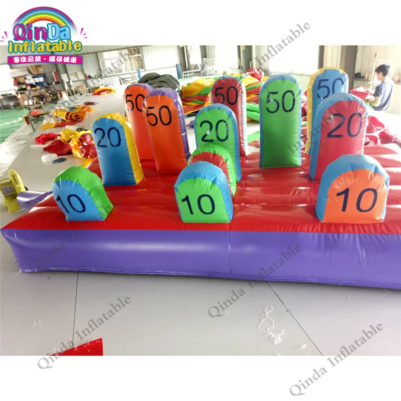 600D Oxford Fabric Inflatable Ring Toss Challenge,Inflatable Interactive Throw Ring Game Colorful Ring Toss Game