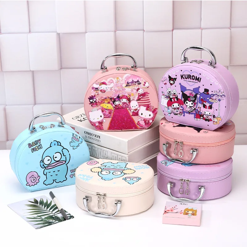 

Hello Kitty Kuromi Anime Kawaii Sanrio Makeup Bag Cute Cartoon My Melody Hangyodon Portable Large Capacity Storage Case Gifts