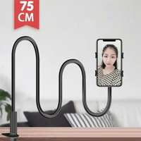 Long Arm 360 Degree Rotating Tablet Phone Holder with Spiral Base for Beds Headboards Desks - Adjustable Hands-Free Stand