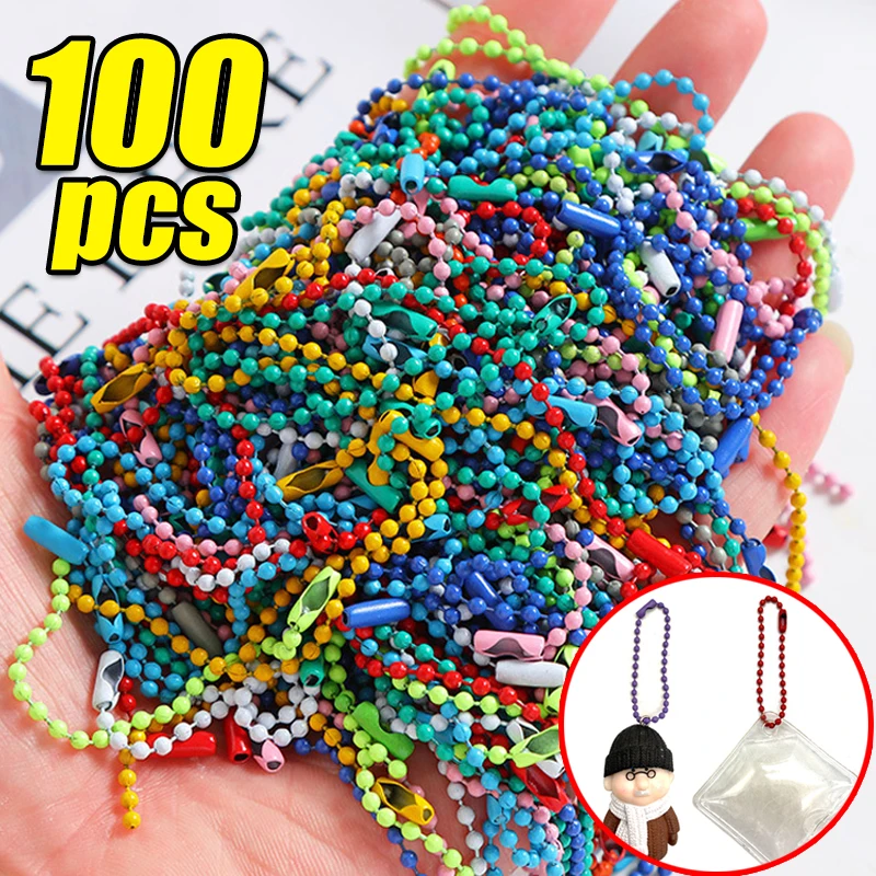 10/20/50/100pcs Ball Bead Chains Fits Key Chain/Dolls/Label Hand Tag Connector For DIY Bracelet Jewelry Making Accessorise 12cm