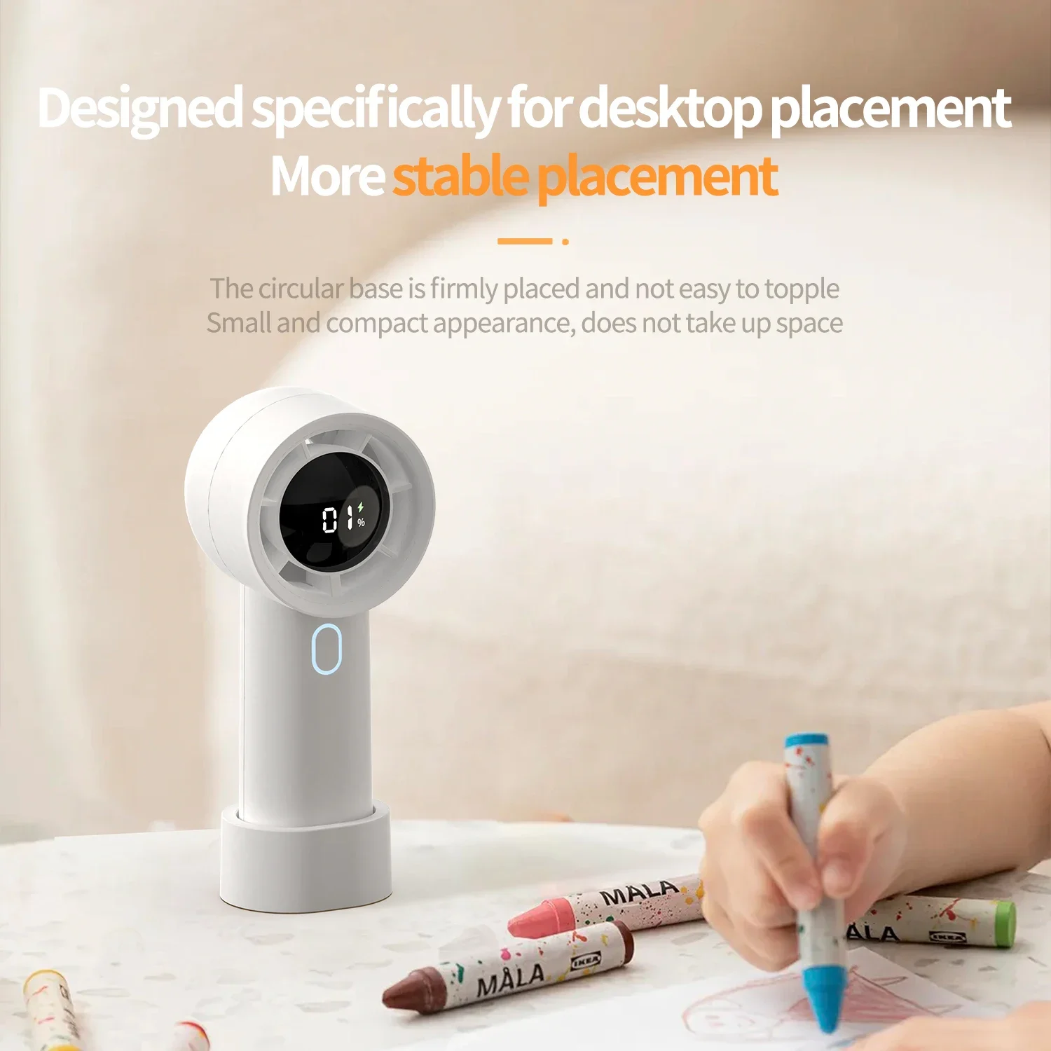 2025 New 3000mAh 100 Gears High Speed Fan Mini Air Conditioner Portable Fan Air Cooler with LED Display Screen Super Cool Wind