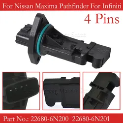 MAF Mass Air Flow Meter Sensor 22680-6N201  22680-6N20A For Nissan Maxima Pathfinder Sentra Infiniti G20 I35 QX4 2000 - 2003