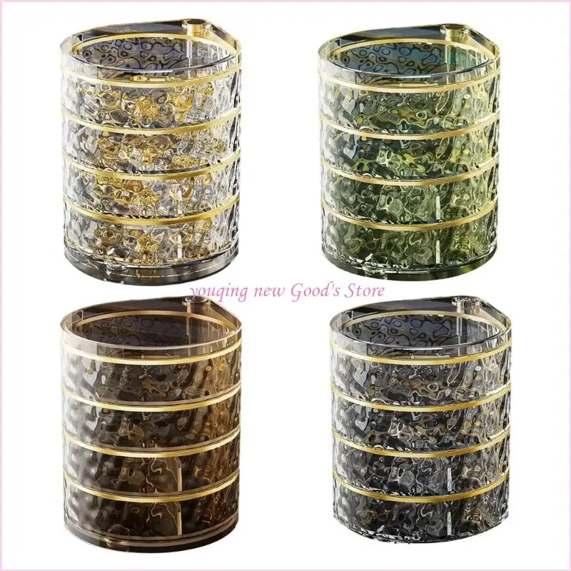 57QA 360 Degree Rotating Jewelry Organizers Multiple Tiers Storage Case for Earrings Rings Necklaces Home Decoration