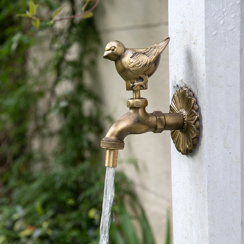 

Garden faucet All-copper animal single cooling Outdoor antifreeze and sun protection Patio balcony Mop into wall sparrow free sh