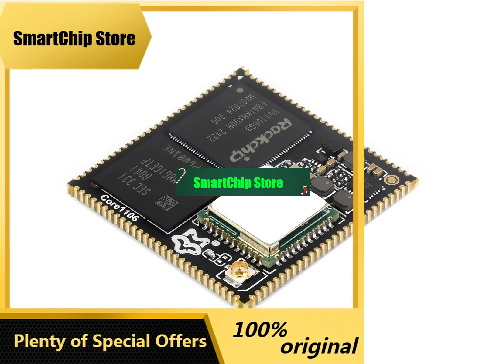 SmCpCore1106 High-performance Embedded Ai Core Board With Rockchip Rv1106, 1 Tops Npu, 5mp Isp, Wi-fi 6 & Bt 5.2