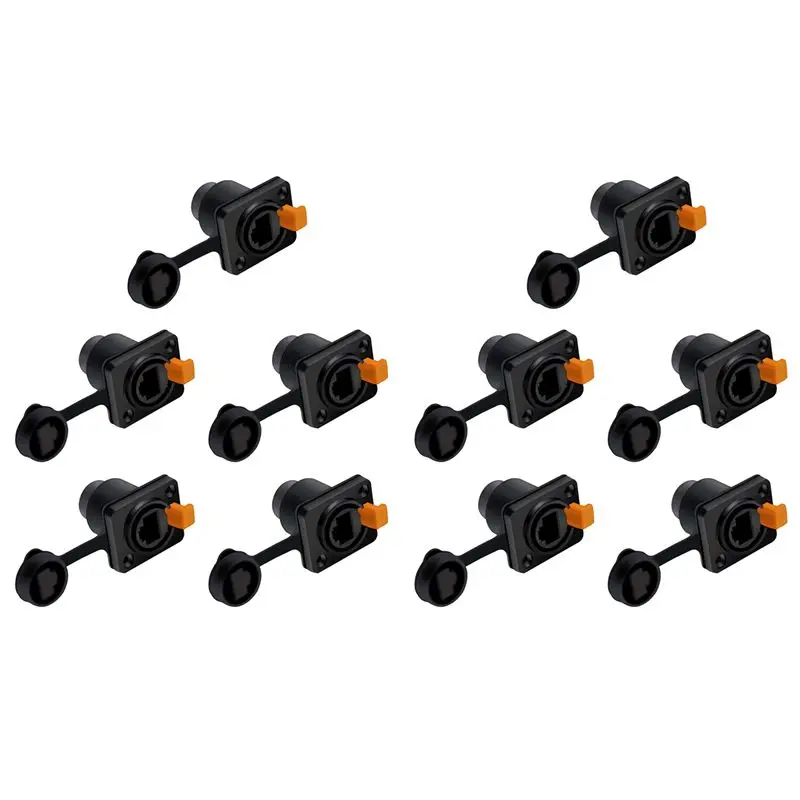 

T31C-10X Водонепроницаемый сетевой разъем RJ45 8P8C Гнездовые розетки для монтажа на панели Ethernet-разъем RJ45 (стиль 2)