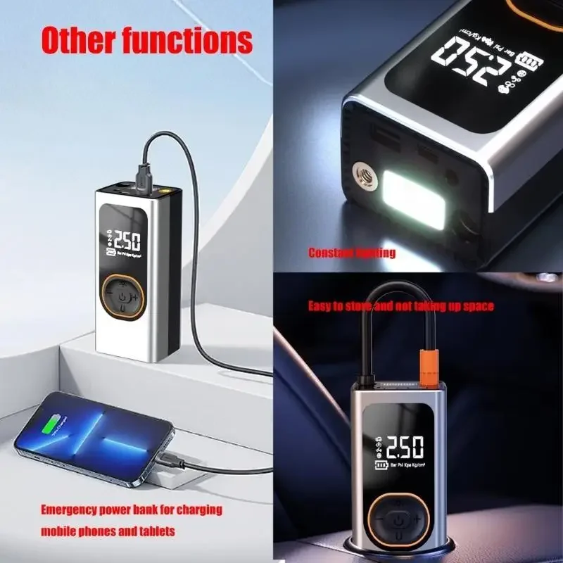 High Efficiency Vehicle Starting Device Digital Tire Inflator Electric Air Compressor for Accurate Pressure Control X37F