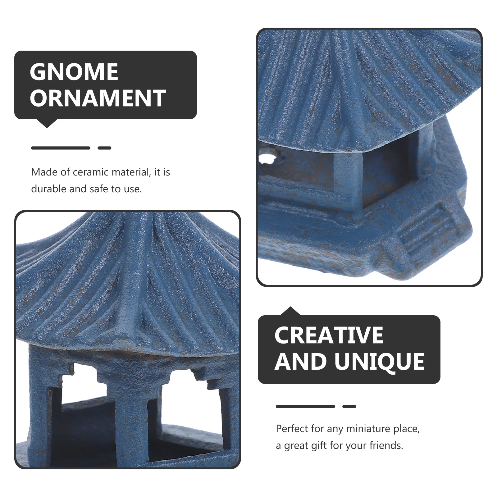 

1Pcs Mini Pavilion Shaped Craft Realistic Garden Decoration for Micro Landscape Bonsai Terrarium Home Bedroom Desk Decor Dark