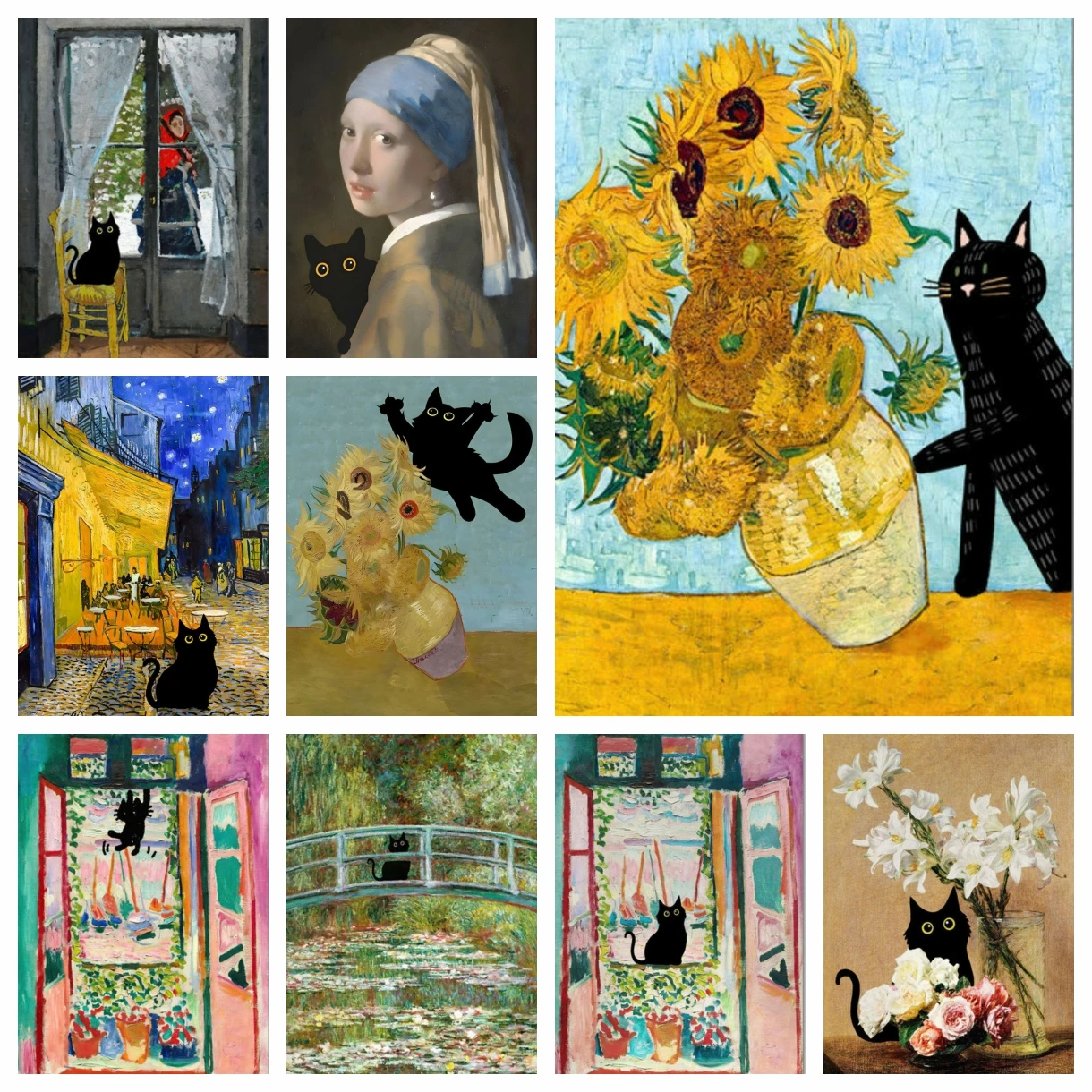 Matisse Monet Van Gogh 5D DIY Diamantmalerei Kreuzstich Kunst Mosaik Vollrunde Stickerei Heim Zimmer Deko Geschenke