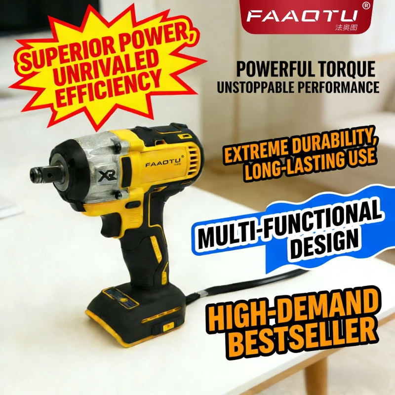 

FAAOTU DCF880 2 Cordless Impact Wrench 2300RPM Compact Electric Wrench Recharge Power Tools For DW 20V Battery(no battery)
