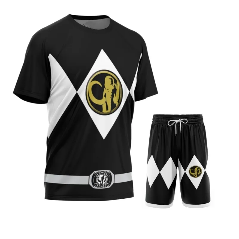 2026 Dinosaur Totem Dinosaur Team Red Team Round Neck Short Sleeve, Popular T-shirt, Ninja Sports Quick Drying Short Sleeve Set view 4