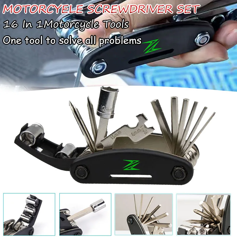 

Motorcycle Multifunction Tool Repair 16 functions Screwdriver Set Fit For KAWASAKI New Z400 Z900 Z1000 Z800 Z750 Z300 Z650