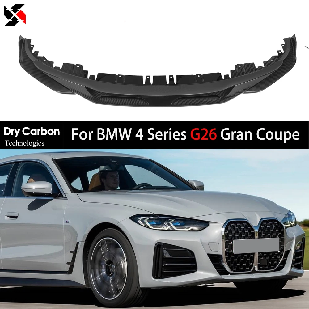 3PCS Car Accessories Winglet Lips Blades Dry Carbon Fiber Front Bumper Lip Splitter For BMW 4 Series Gran Coupe G26 / i4 2021-IN