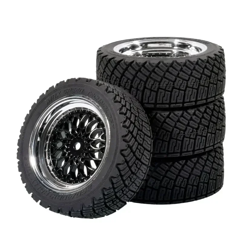 FOR 1/10 1/12 1/14 On Road Tires & Wheel 12mm Hex Plastics Rims Compatible with Tamiya TT01 TT02 Kyosho Sakura D3 Trxs 4Tec 2.0