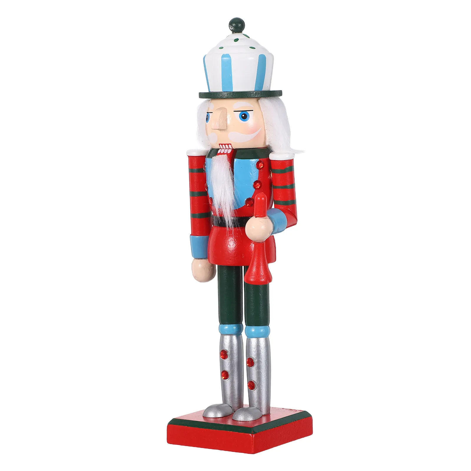 Handcrafted Wooden Nutcracker Soldier Christmas Mantel Decoration 25.5cm Traditional Shelf Ornament Festive Holiday Display