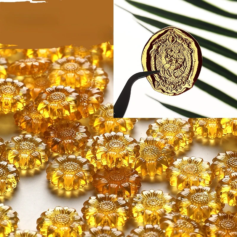 Golden Transparent Sunflower Wax 300g/bag DIY Wedding Birthday Party Invitation Postcard Stamp