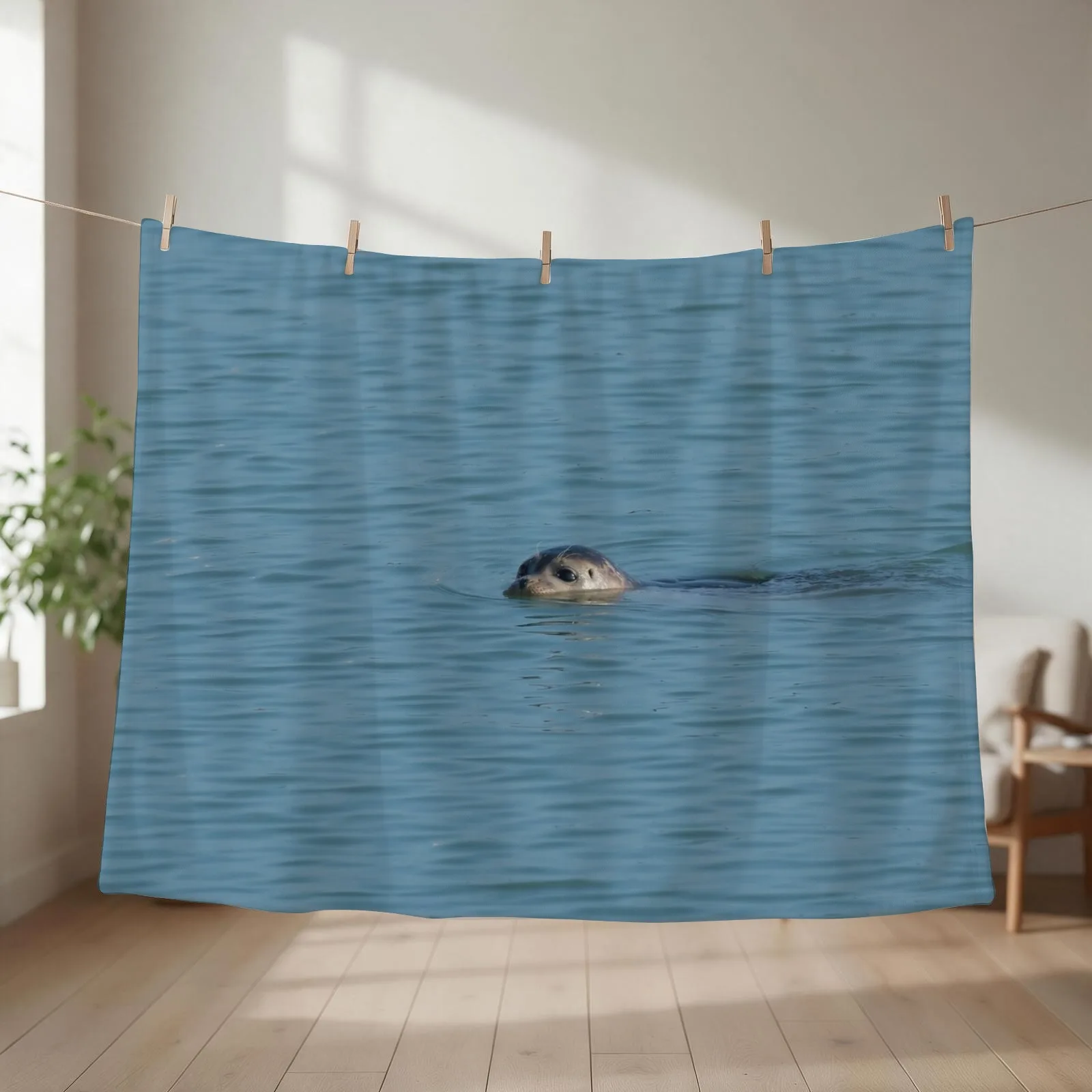 New Common Seal Swimming Throw Blanket couch cozy soft plush fuzzy picnic outdoor blanket
