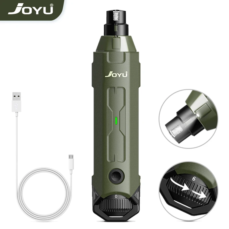 

JOYU Dog Nail Grinder with 2 LED Light - Super Quiet Powerful 6-Speed Nail Trimmer File for Small Medium Large Dogs & Cats