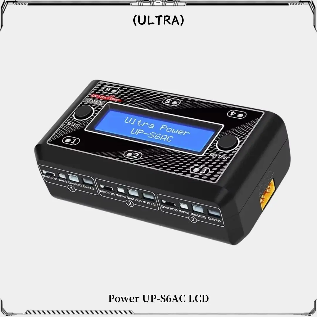 Ultra Power UP-S6AC LCD Digital Display 6x4.35W AC DC Battery Charger for 1S LiPO LiHV RC Model Accessories