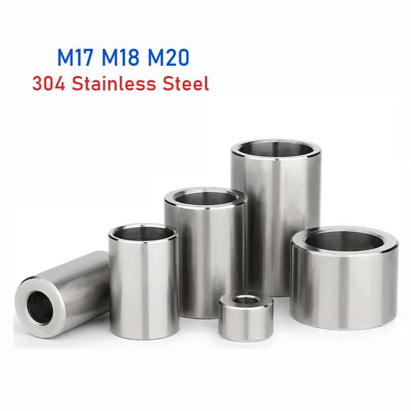 M17 M18 M20 304 Stainless Steel Unthreaded Standoff Spacer Bushing Washer Round Hollow Gasket Sleeve Length 10~50mm