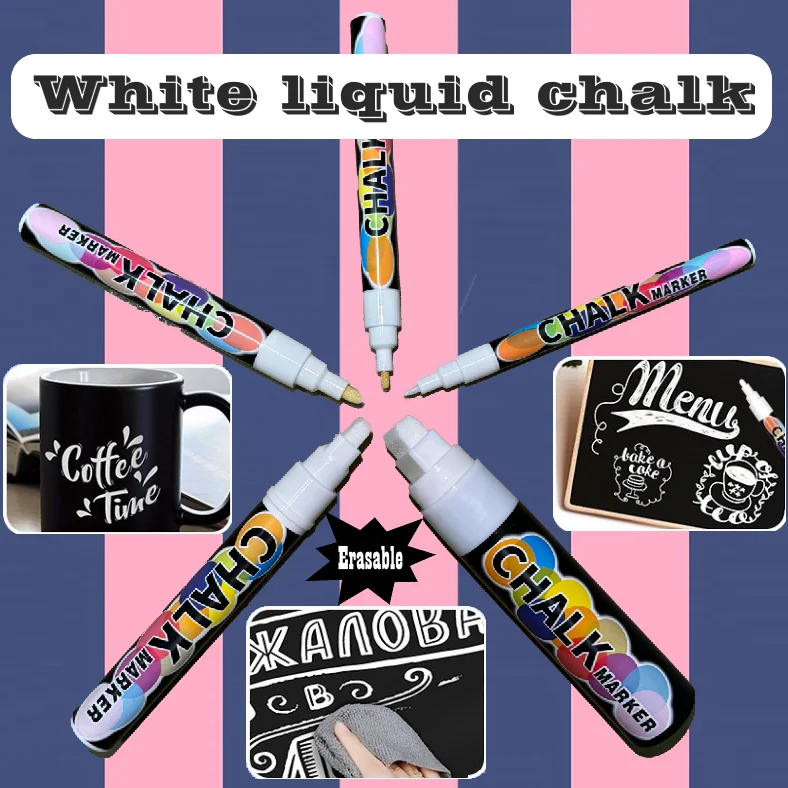 White liquid chalk graffiti can be wiped advertising fluorescent board pen water-soluble clean hands no dirty blackboard pen