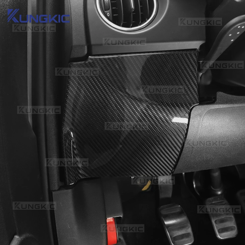 Real Dry Carbon Fiber For Abarth 595/695/595C/695C Fiat 500/500c 2016-2024 Fiat 500e 12-19 Car Cab Dashboard under Panel Trim view 2