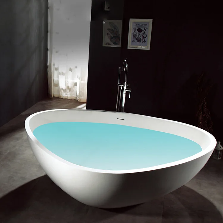 Bathtub Artificial Bathtub Hotel B & B Microcrystalline Free-standing Heart-Shaped Matte Bathtub Customizable