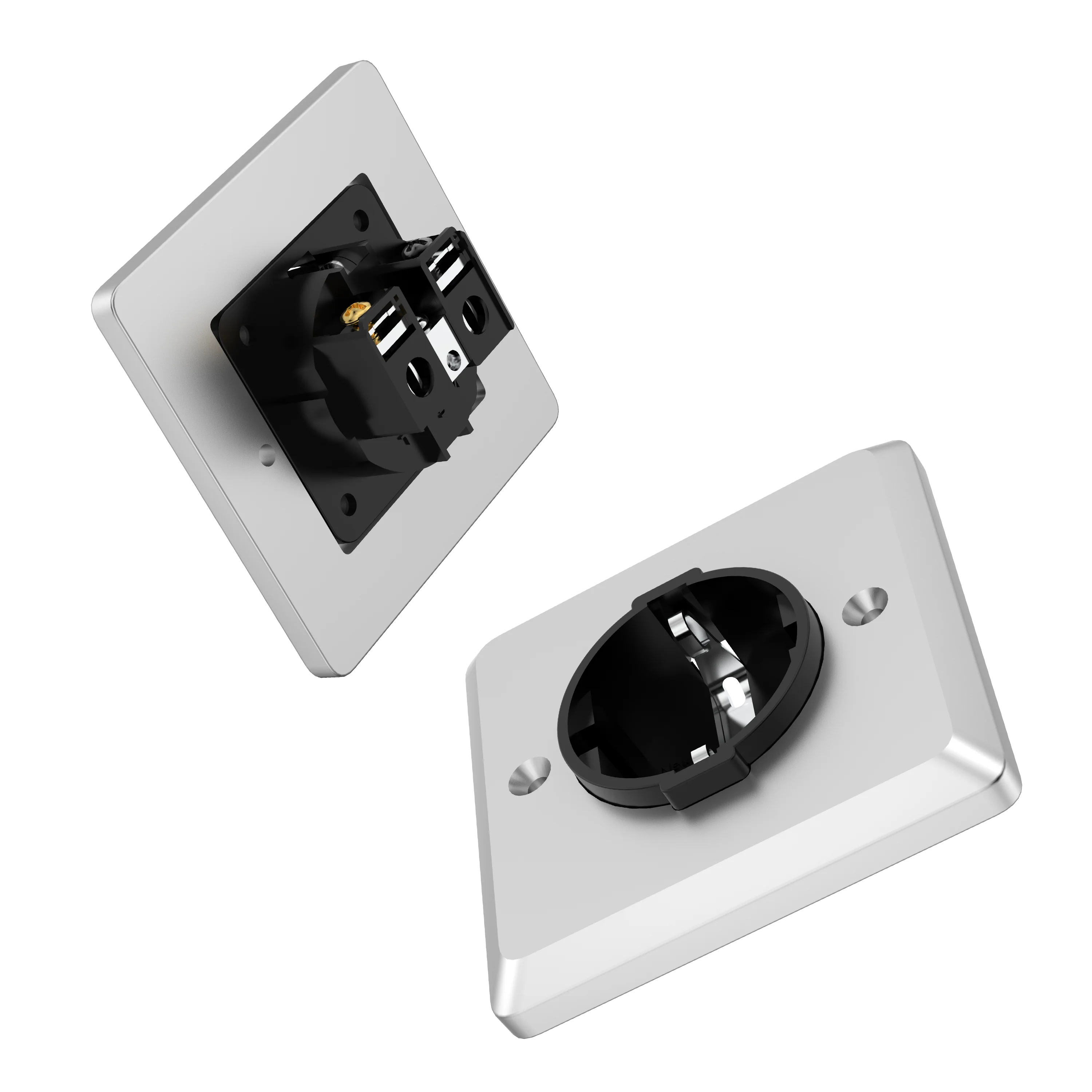 1 Stück Audiocrast Steckdosen-Wandplatte 250V 16A Rhodium-beschichtete Schuko-Steckdosen Schuko Elektrisch Europäisch Deutsch – Detail 8