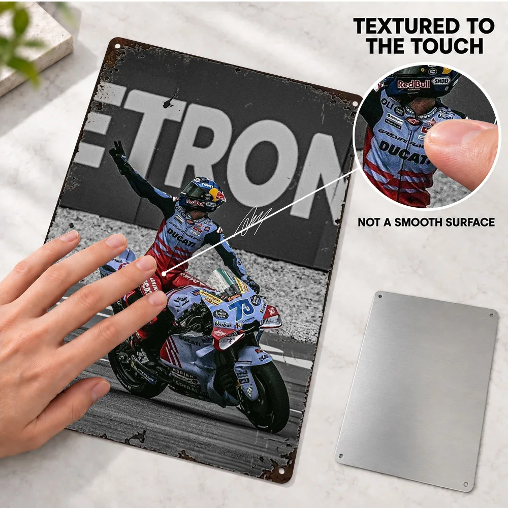 Alex Marquez MotoGP Victory Celebration Aluminum Poster Personalized Metal Sign Selective Color Photo Wall Art For Home Office