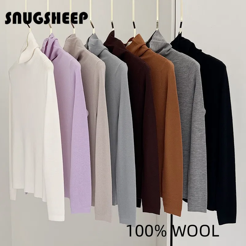 washable wool worsted elastic womens sweaters turtleneck autumn woman clothing girls top white sweater basic pullovers turtle