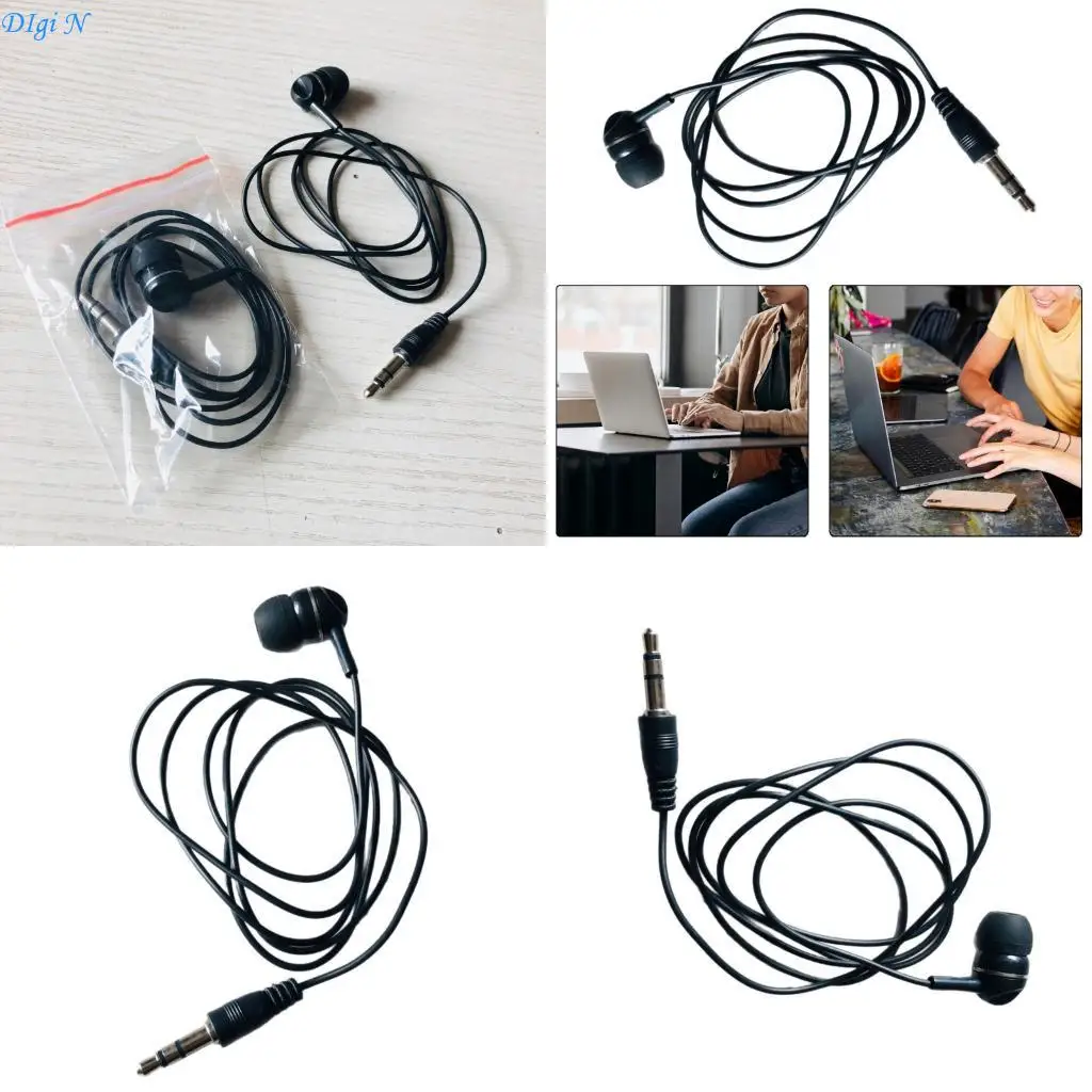 .5mm Single Side In Ear Earphone Earbud Coiled Corded Headsets for Mobile Phone R2LB